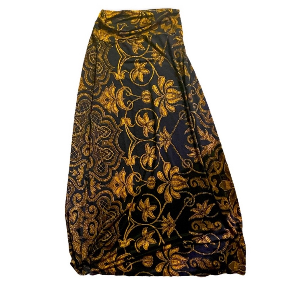 ERDEM JACQUARD Vintage Gold & Black Paisley Maxi Skirt Fall ‘19 Collection - Picture 3 of 7